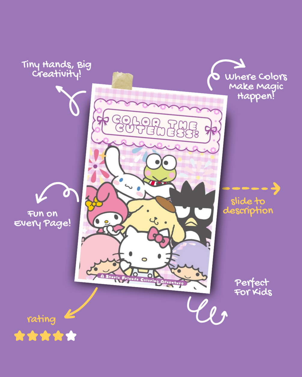 Color The Cuteness: A Sanrio Friends Coloring Adventure | Coloring Book