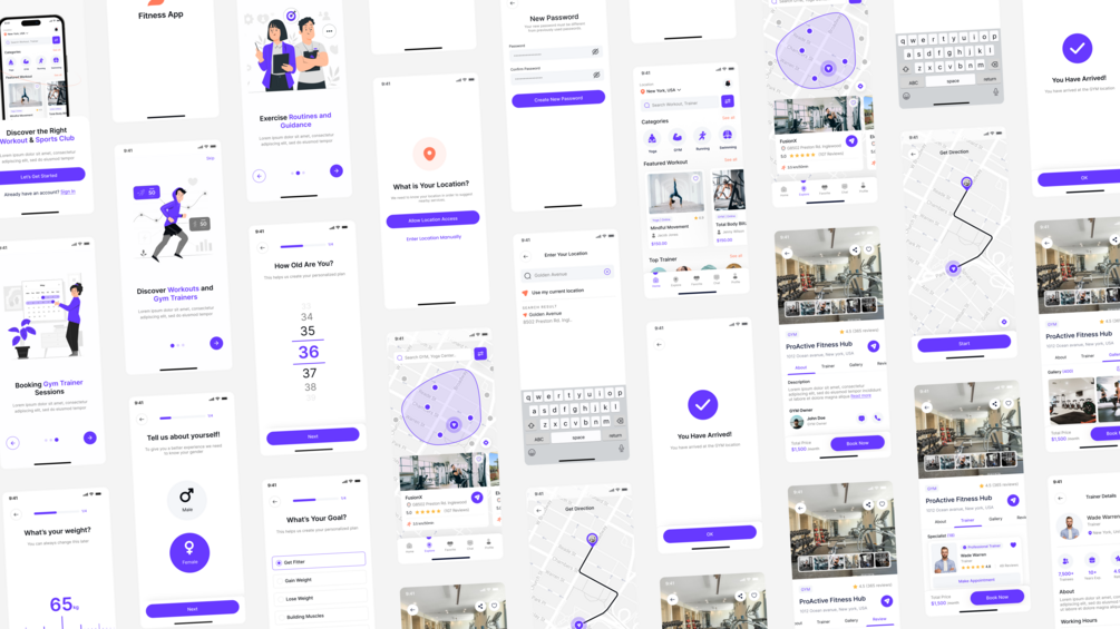 Fitness App, Workout App, GYM App, Yoga App, Sports Club App, Figma UI  Design, by Insightlancer