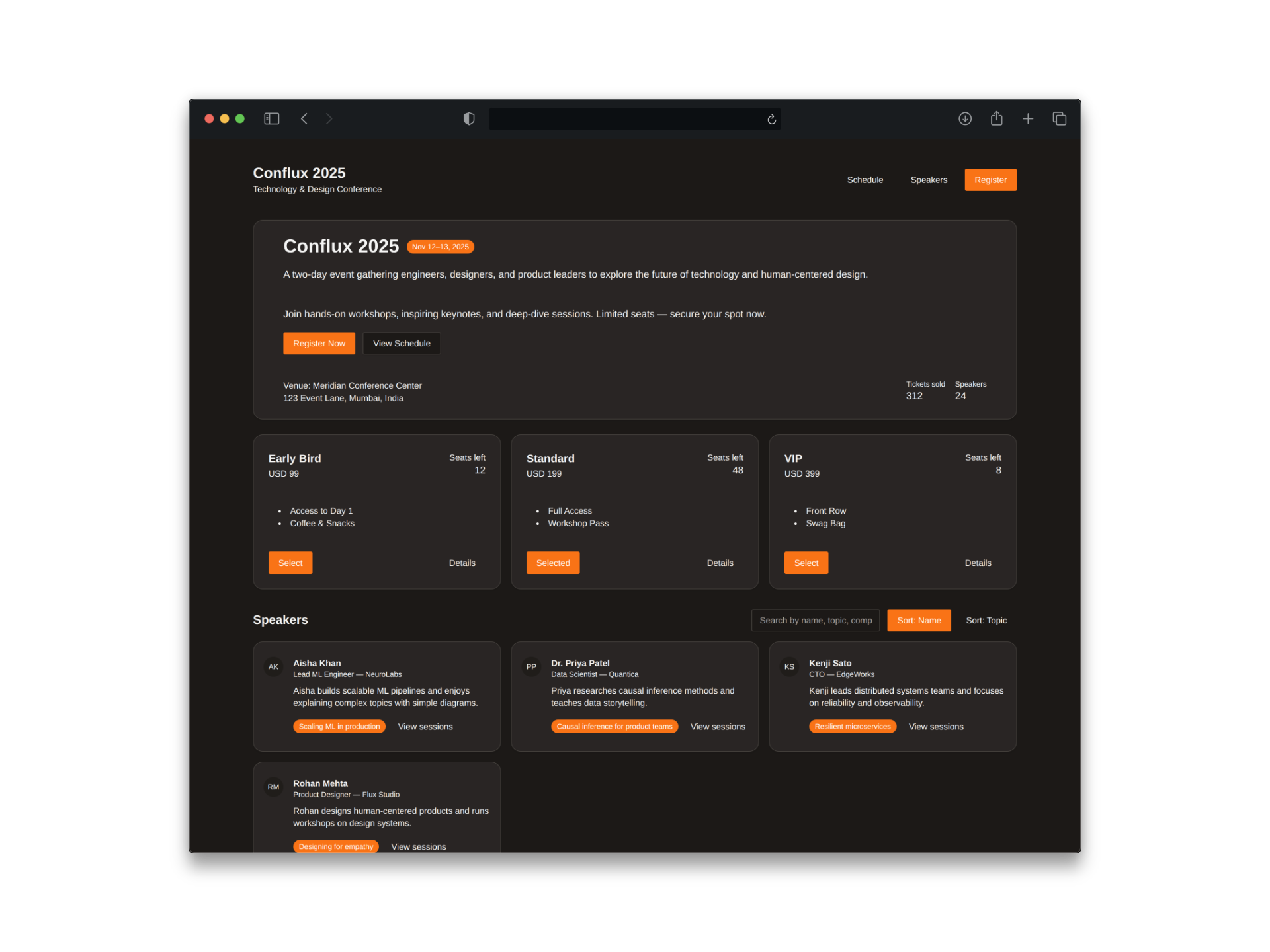 Conference & Event Website Template