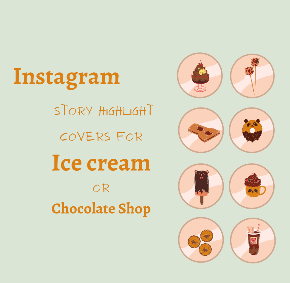 Instagram Highlight Icons For Ice Cream Or Chocolate Shop