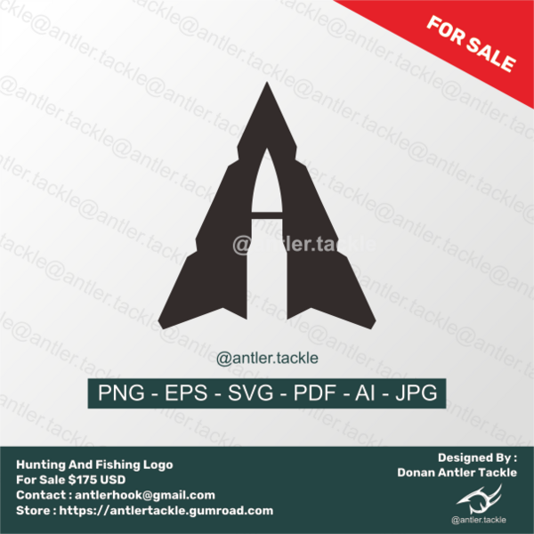 Broadhead Arrow Bullet Gun Hunting Logo Designed By Donan Antler Tackle