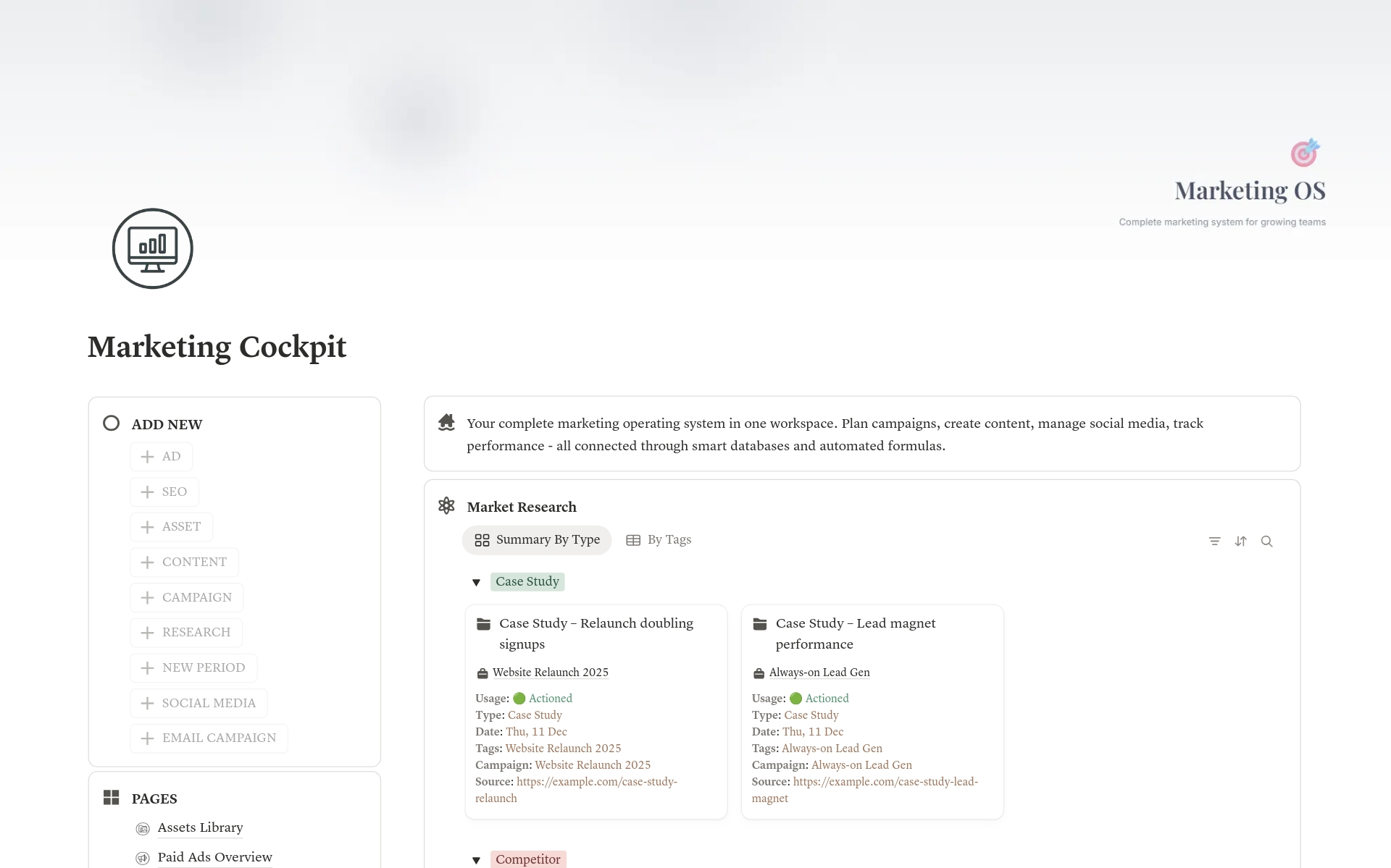 Marketing OS - Campaigns, ROI & 2,000+ Formulas - view 1