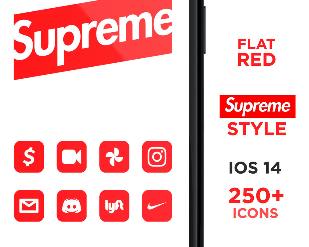 Free Supreme App Icons - Aesthetic App Icons for iOS 14 & Android