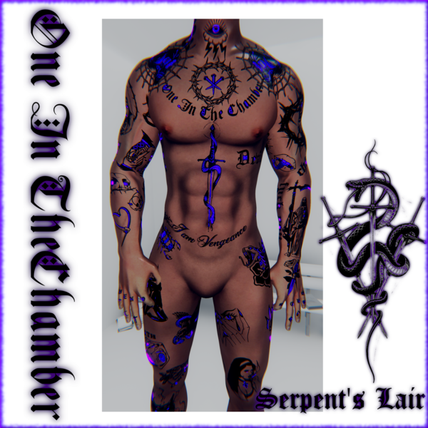 One in the Chamber Tattoo Texture 2x Versions w/  3x Shaders (Ace V2-V4)
