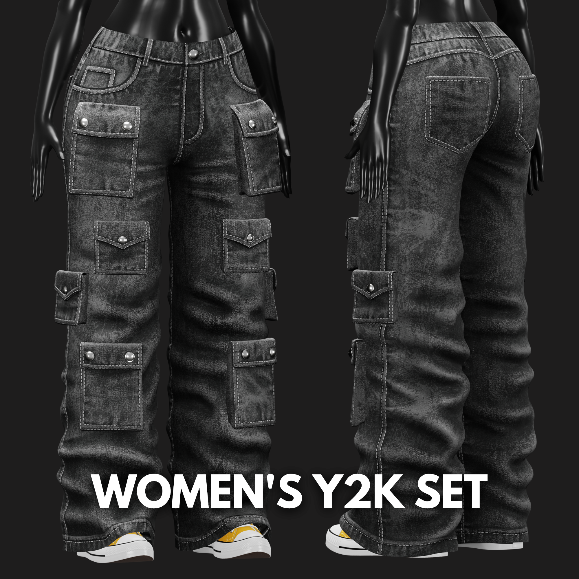 00s archive PPFM stripe 3D cargo y2k