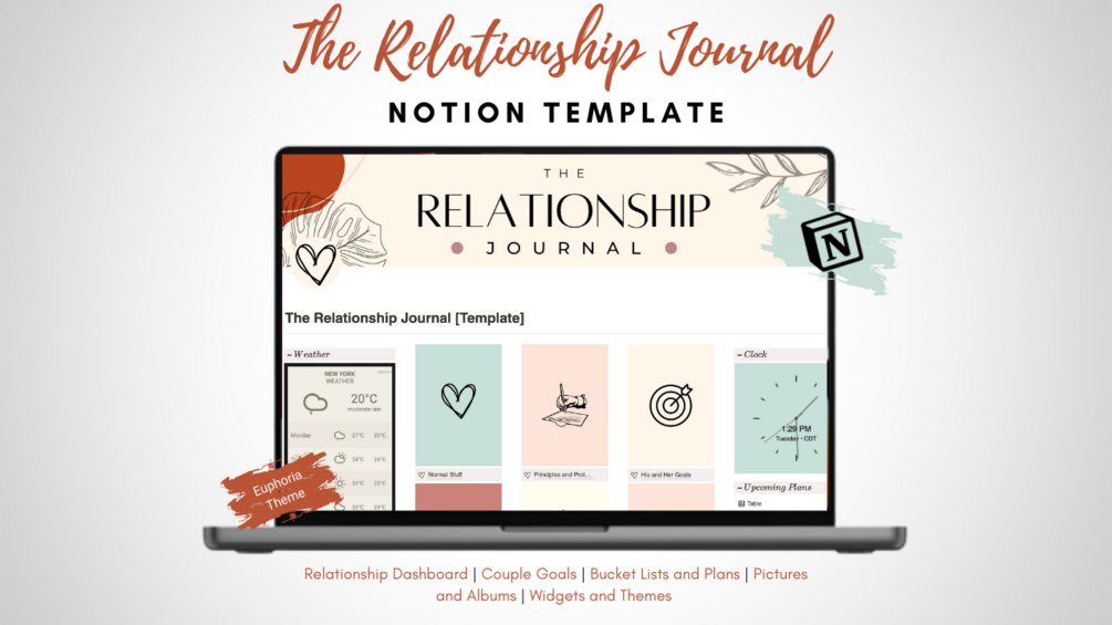 Relationship Journal Notion Template Euphoria Theme