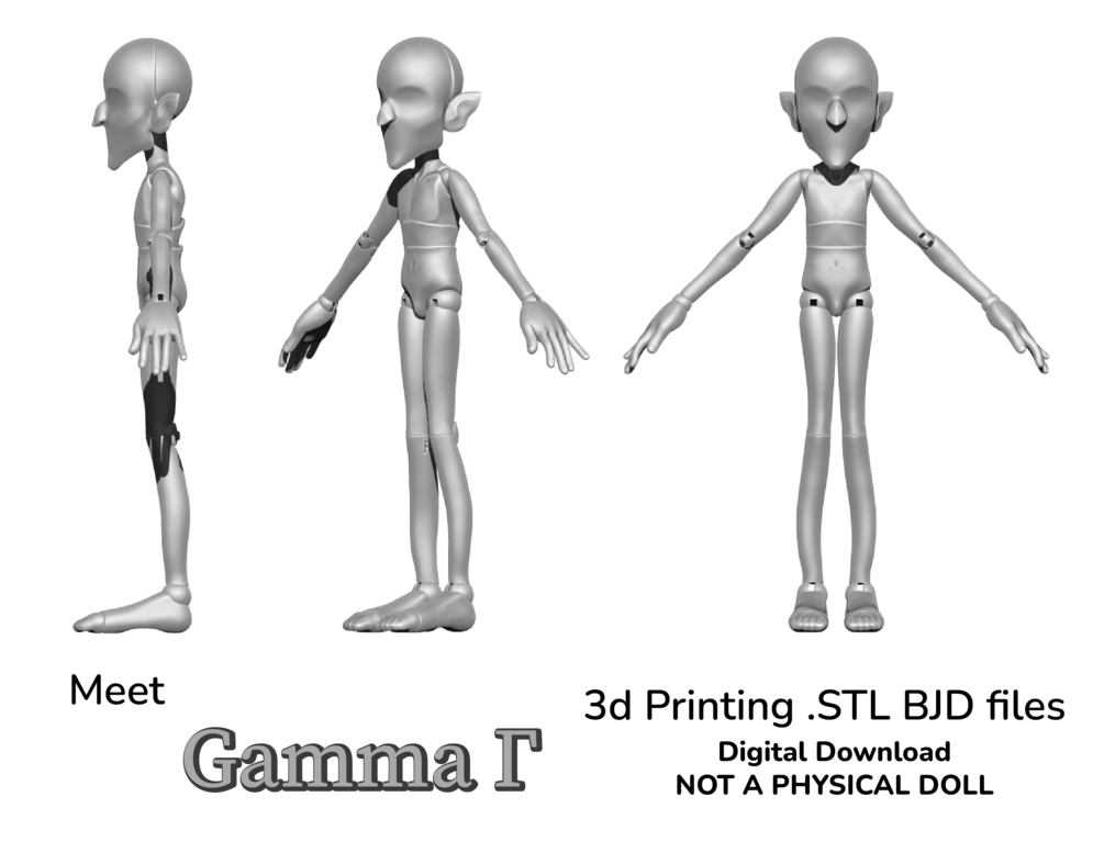 Gamma 10 inch Ball Jointed Doll STL files