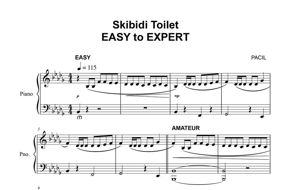 Gigachad  EASY to EXPERT but (Sheet Music)