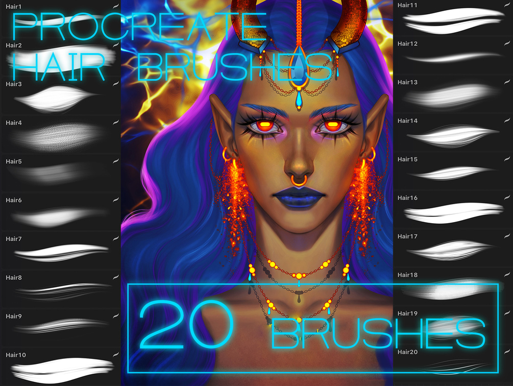 Procreate Hair brush set by MORGANA0ANAGROM