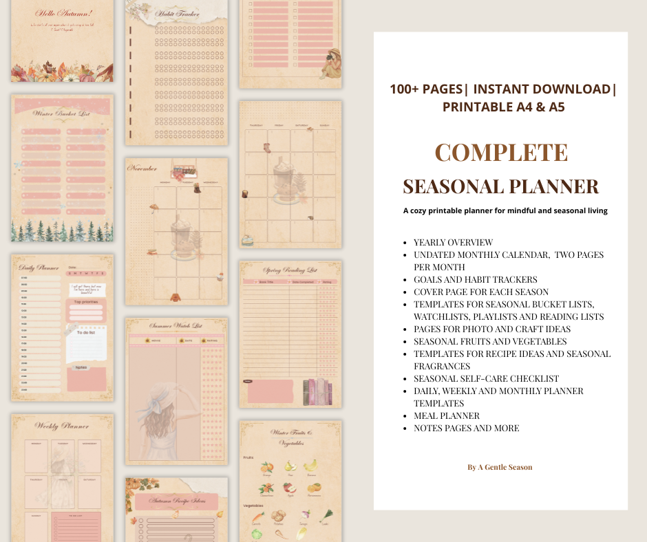A Gentle Season ― Complete Seasonal Planner (All Seasons, Blank ...