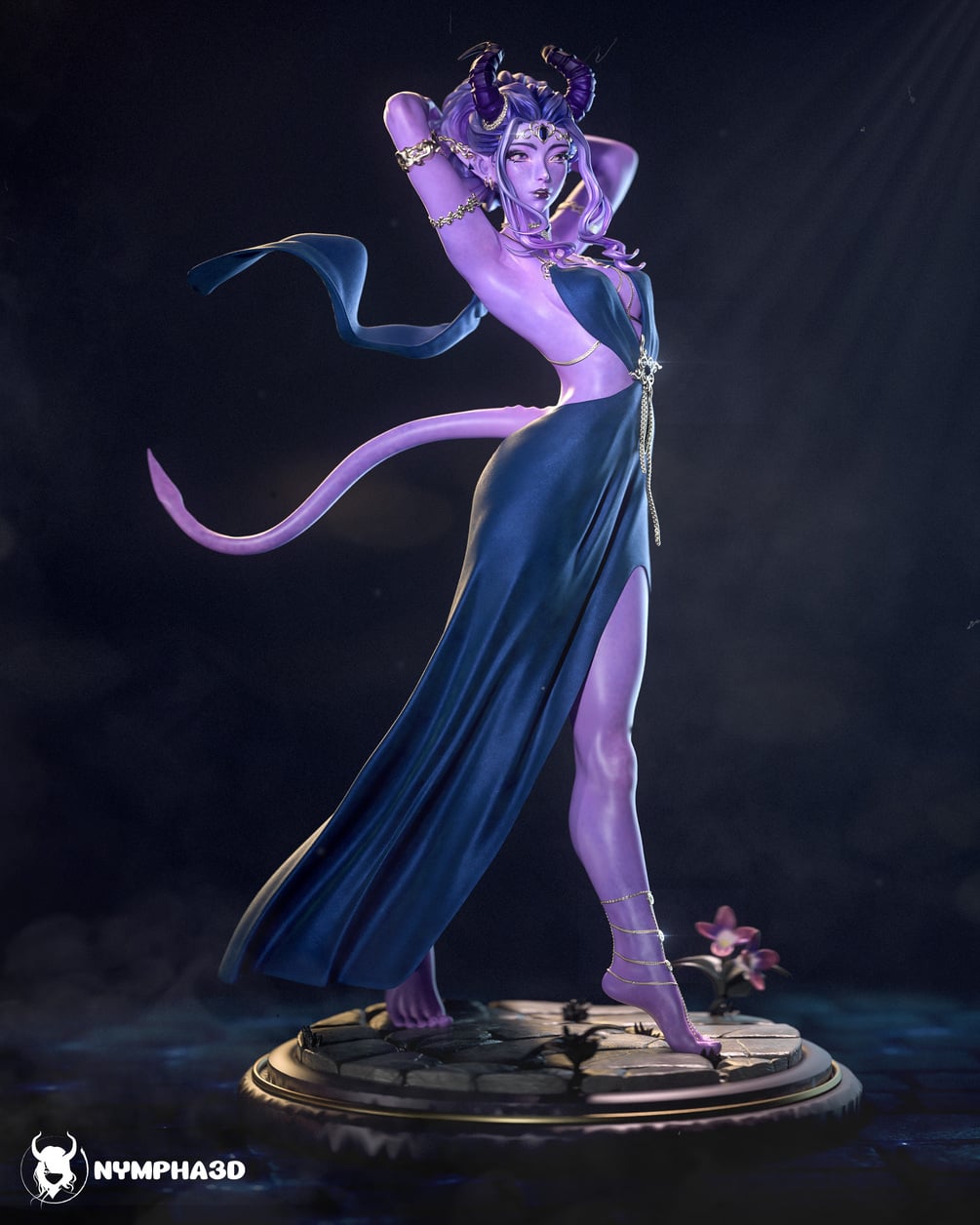 Tiefling Woman STL Model for 3D Printing