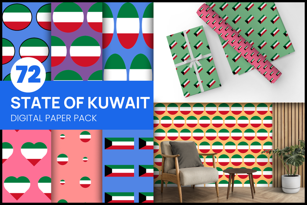State of Kuwait Seamless Patterns