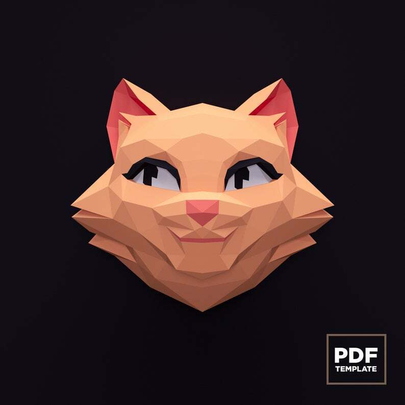 Papercraft World | Cat Paper Mask | Papercraft Cat Art