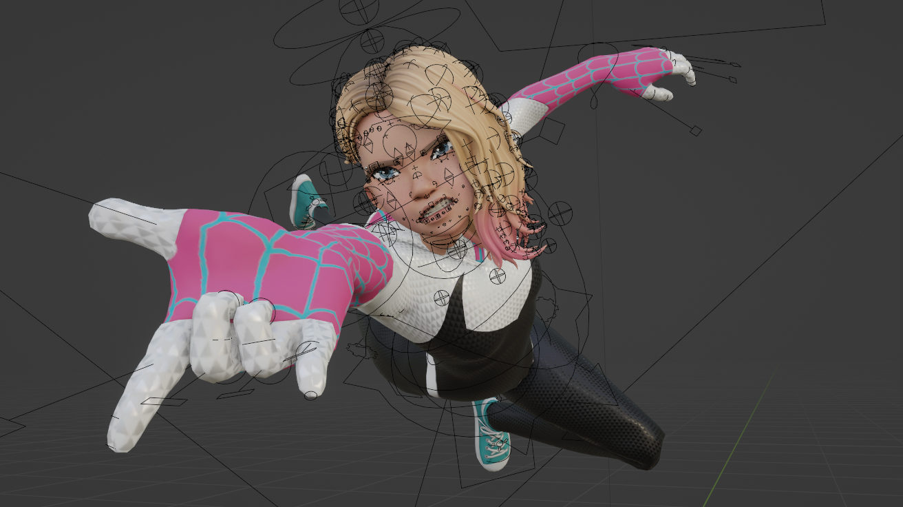 SPIDER-GWEN ACROSS THE SPIDER-VERSE RIG FOR BLENDER