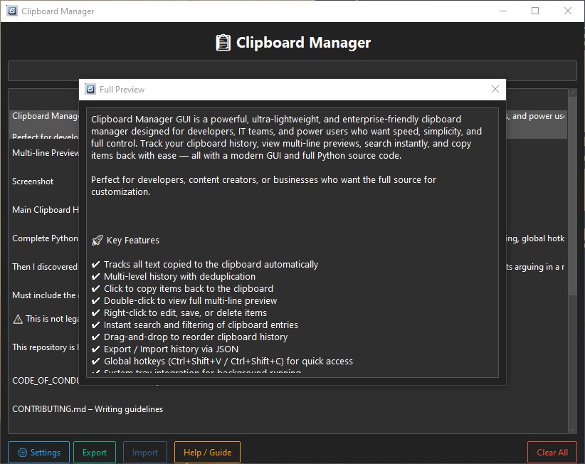 Multi-line Preview Popup