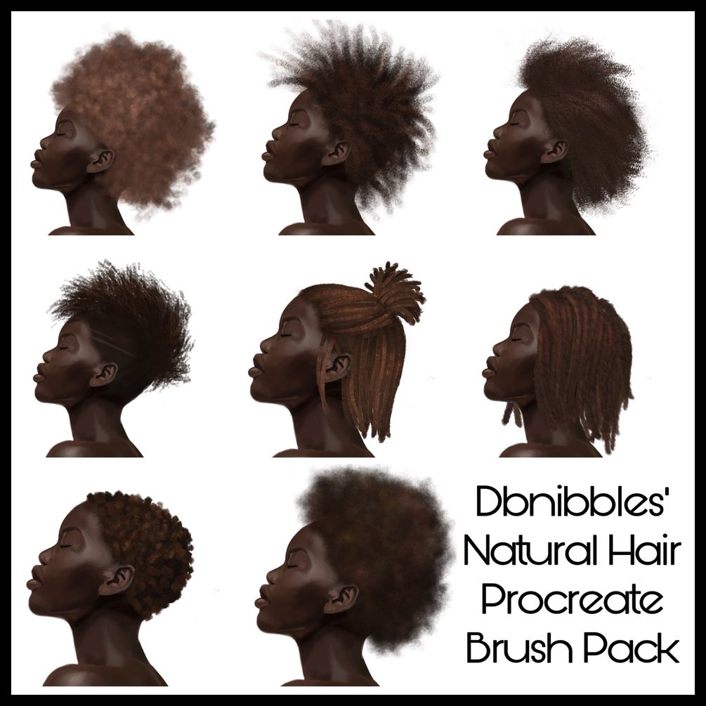 Dbnibbles’ Natural Hair MEGA Brush Pack (Procreate) by Dbnibbles Art