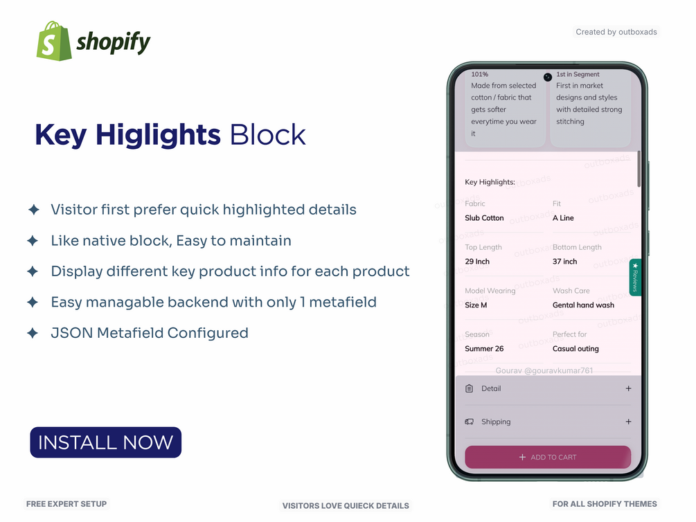 Shopify Product Key Highlights — preview 1