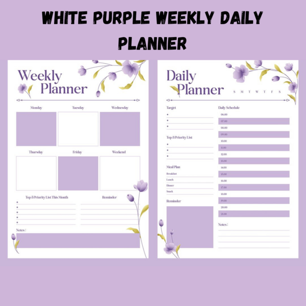 Daily Weekly Planners templates