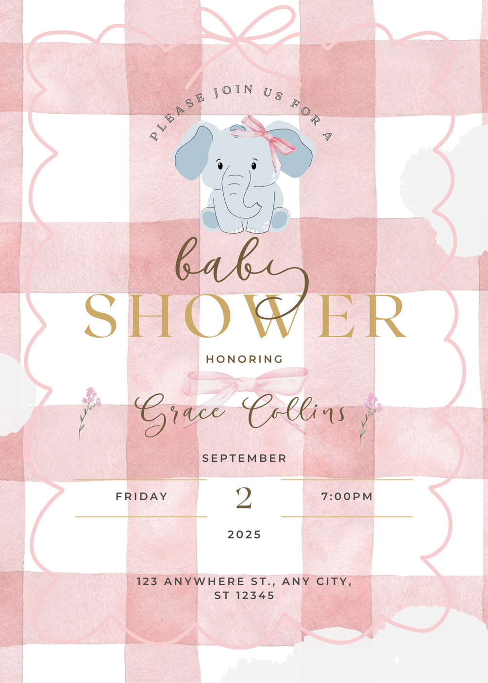Digital Baby Shower Invitation – Editable &amp; Printable