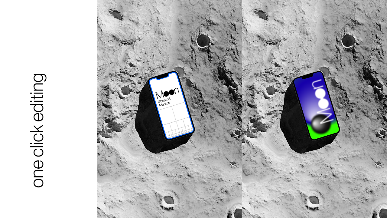 iPhone 13 Moon Mockup PM06