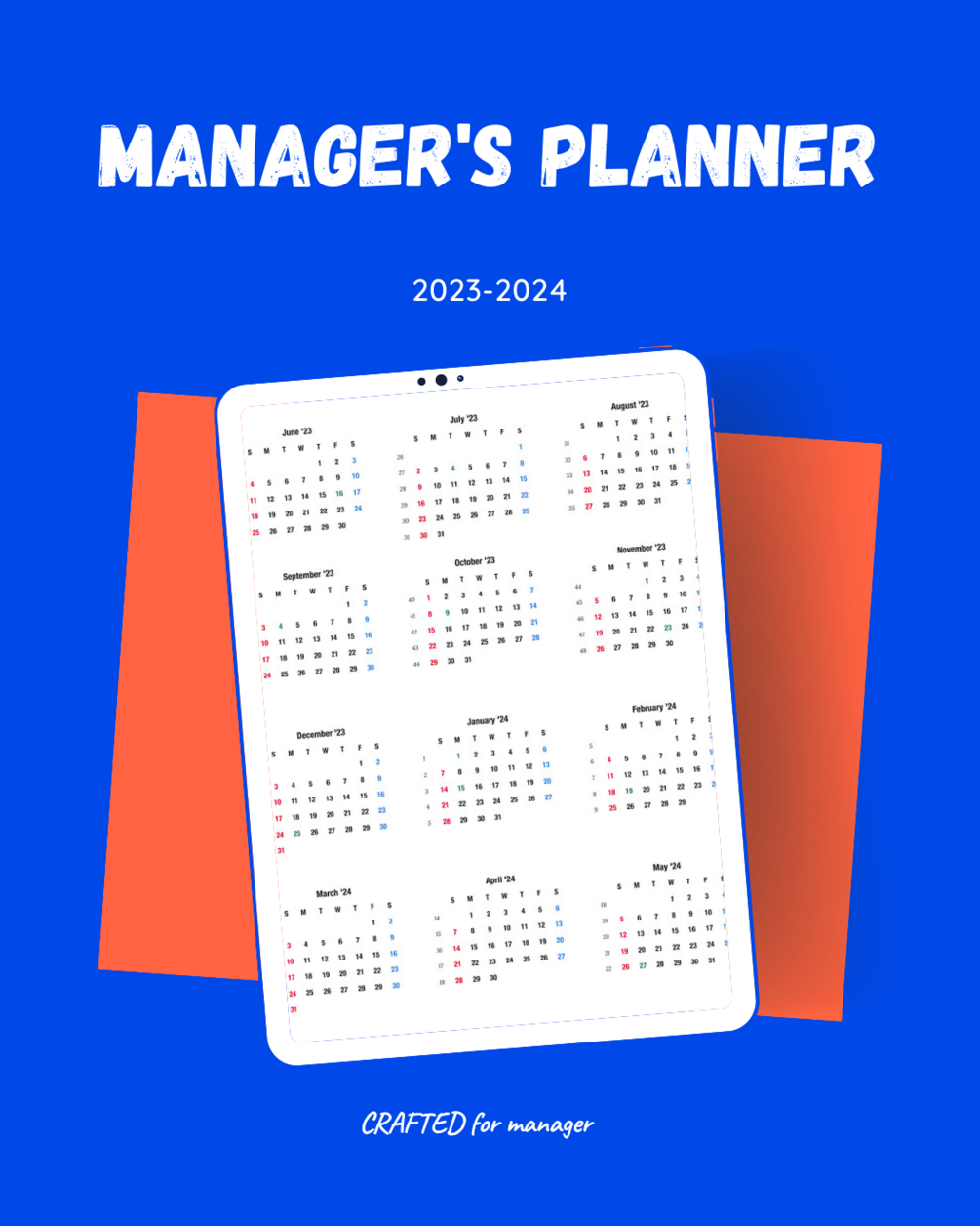 USA 20232024 Digital Planner for Manager