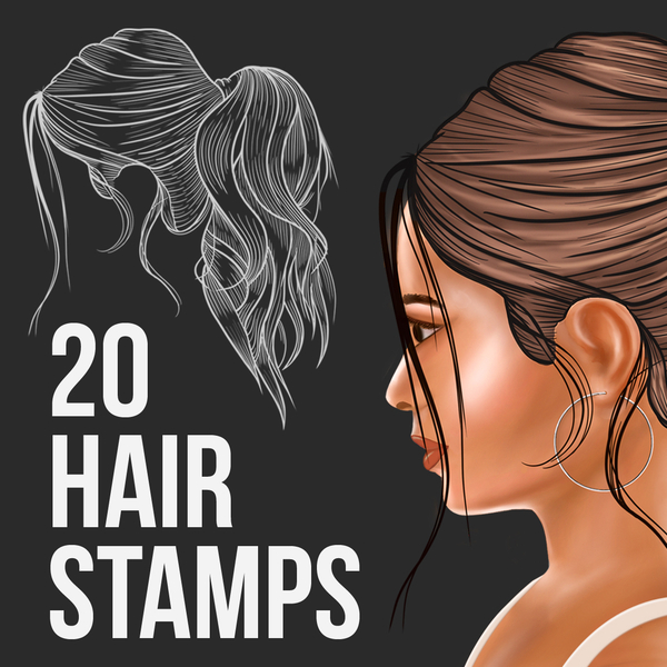 Hairstyle Stamp Brushes for Procreate by Sovia Mehta