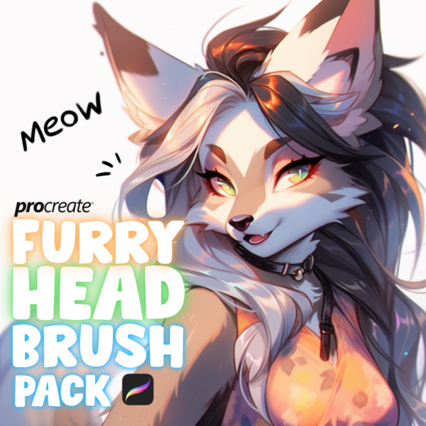 Free Furry Head Brush Pack for procreate! by ~Attki~