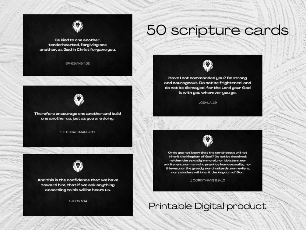 Printable Scripture Cards for Growing Your Faith in Classic Black ...