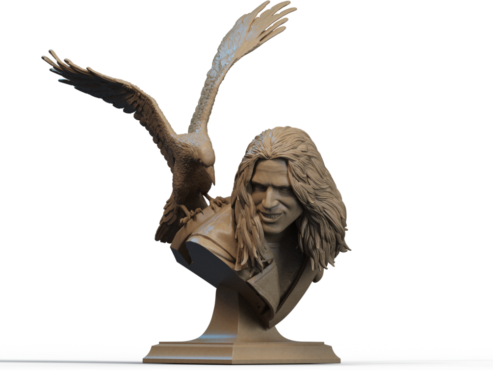 The crow bust 3d print