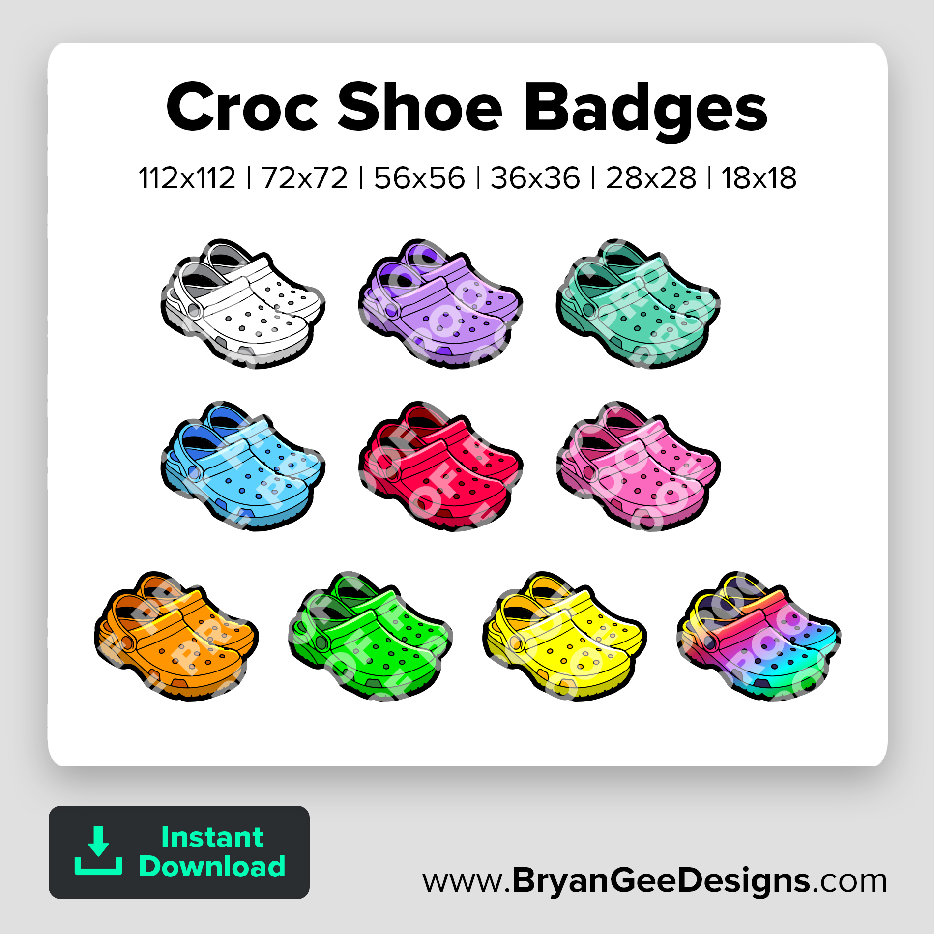 Crocs Shoe Twitch Badges Youtube Badges Discord Badges TikTok Badges  Channel Points Bit Badges