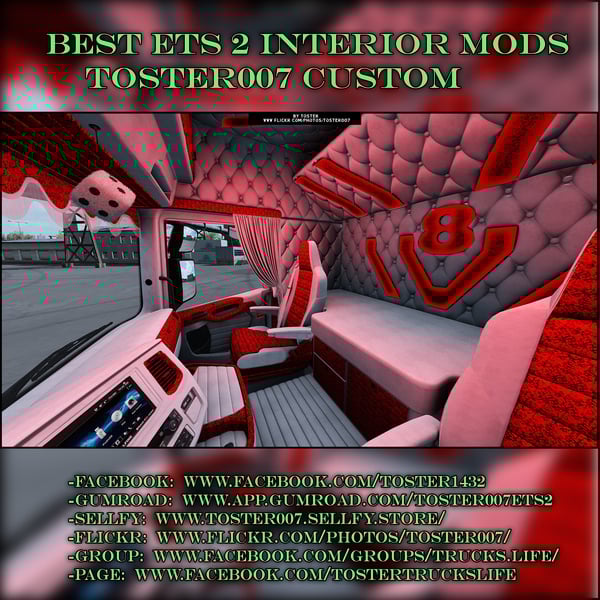 Interior Scania S/R Next Gen HOLLAND RED ETS 2 #24 by Toster007