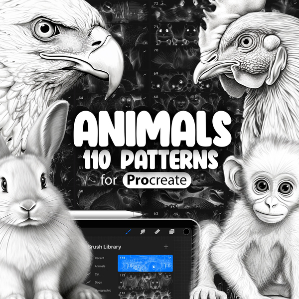 110 Procreate Animals Patterns Collection by ProCreativeBreeze