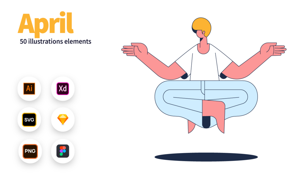 April Illustrations 50 Vector Elements
