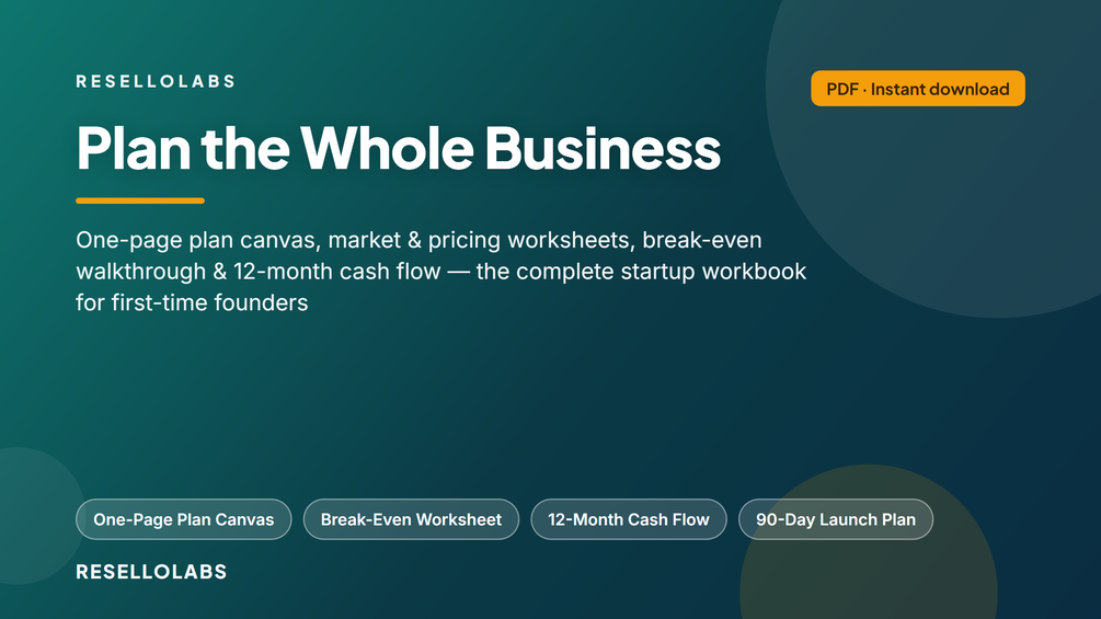 Business Plan Template & Startup Workbook for Small Business cover