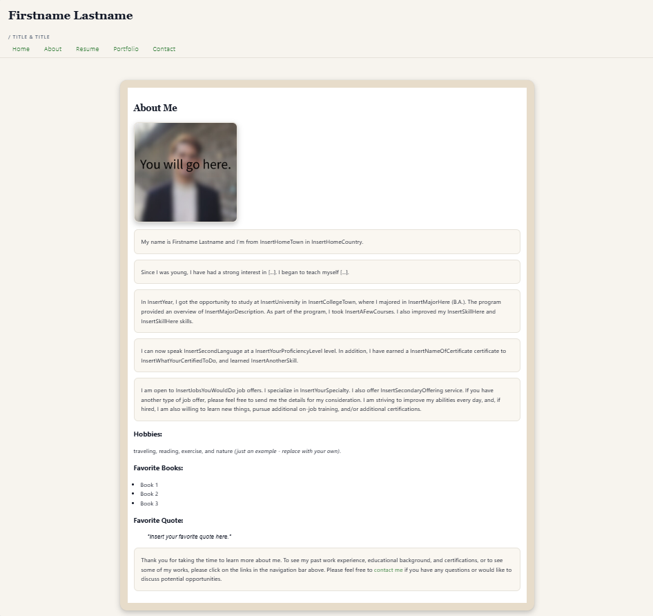 Cream&Sage Press – Elegant Multi-Page Portfolio Template