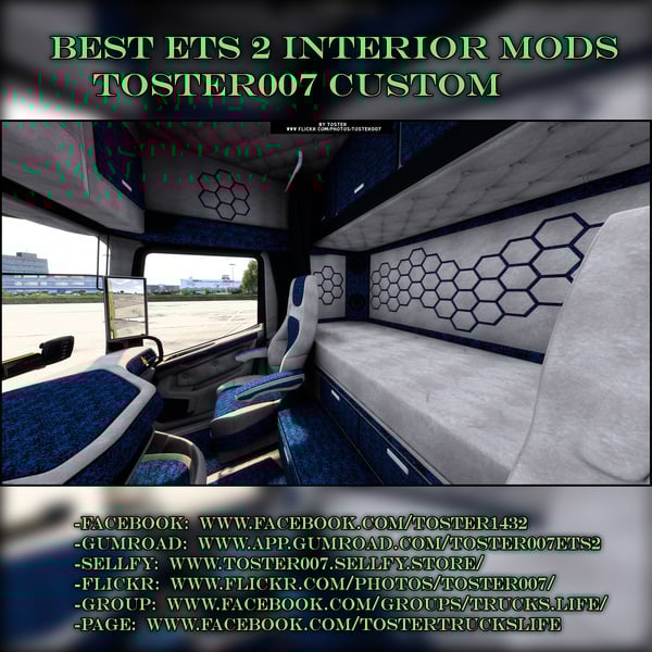 Interior DAF XG+ Blue Plush ETS 2 #4 by Toster007