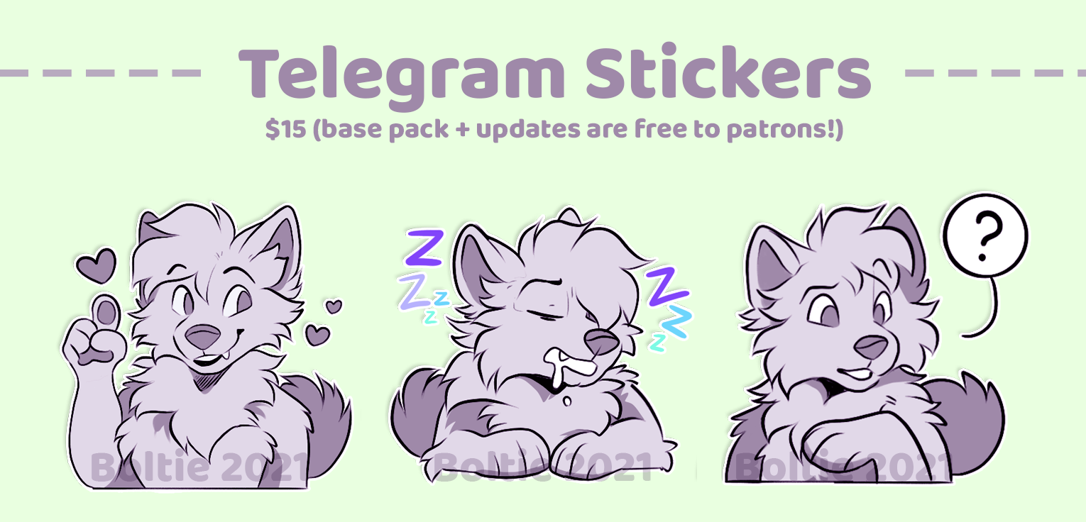 Digital Protogen Furry Lineart Bases for Telegram Stickers