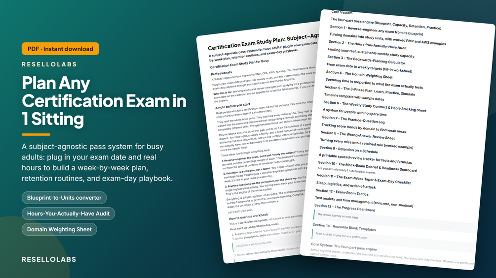 Certification Exam Study Plan: Subject-Agnostic Pass System cover