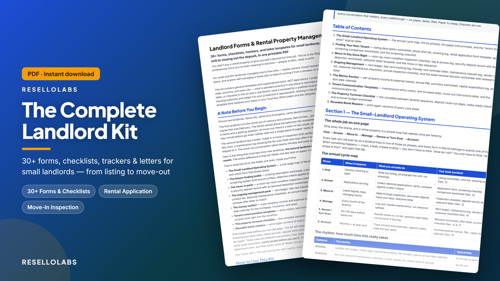 Landlord Forms & Rental Property Kit: 30+ Templates (PDF)