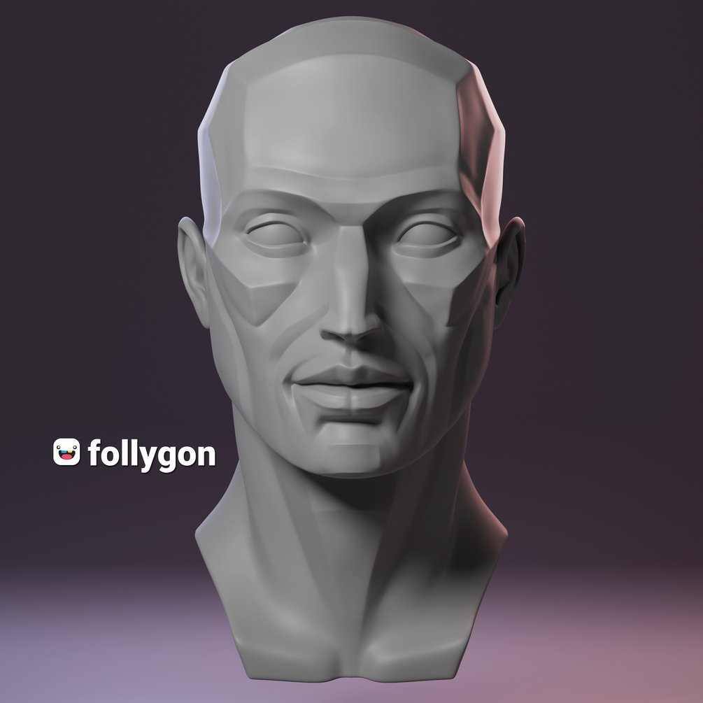 Sculpting, Head anatomy, Digital sculpture