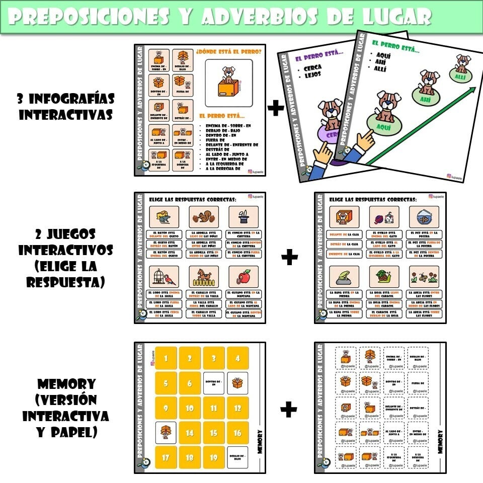 Preposiciones Y Adverbios De Lugar Versión Interactiva Y Papel 0274