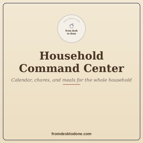 Household Command Center printable