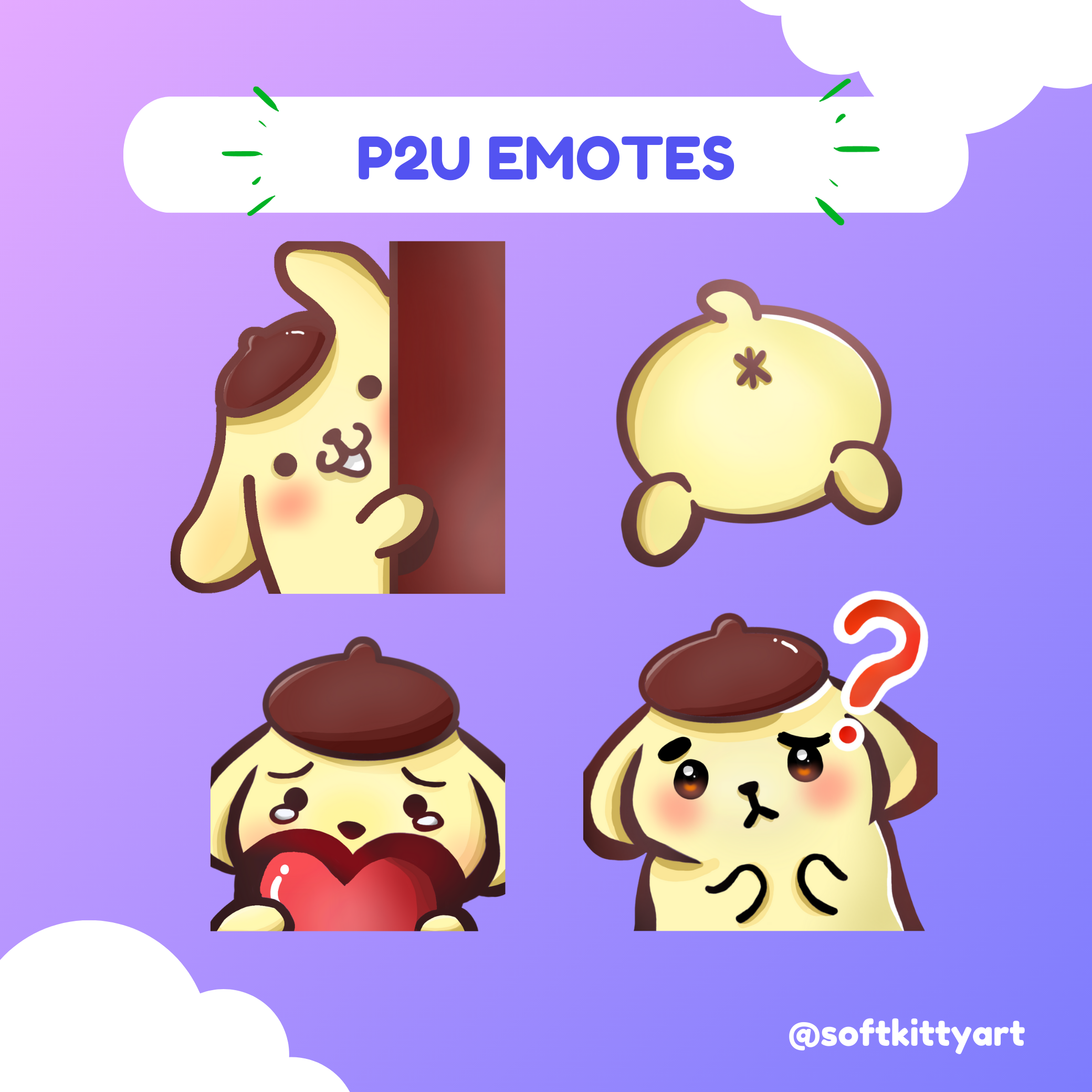 Premade / P2U Pompompurin Sanrio Emote for Twitch, Discord, Youtube, Etc.