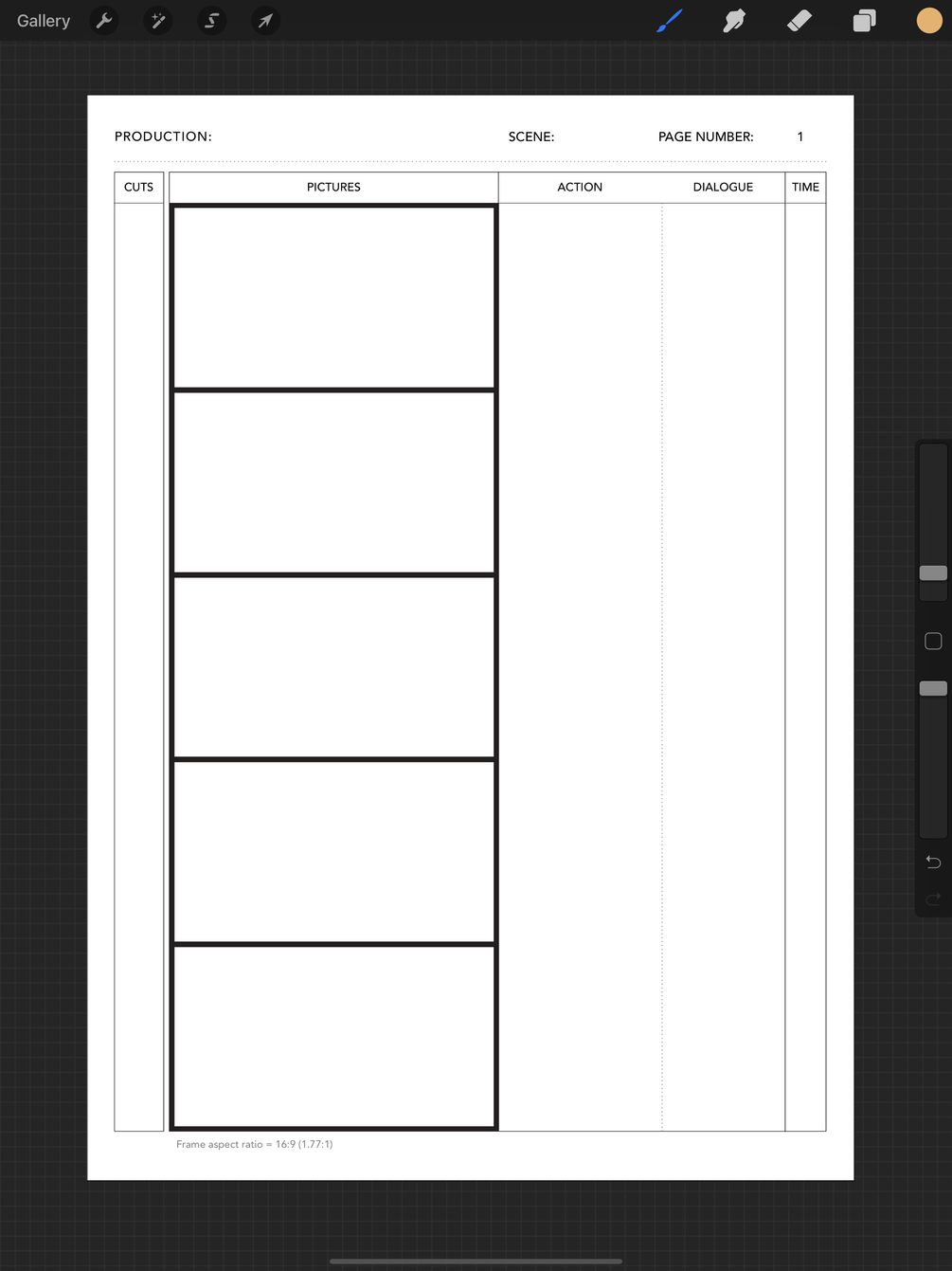 storyboard template vertical