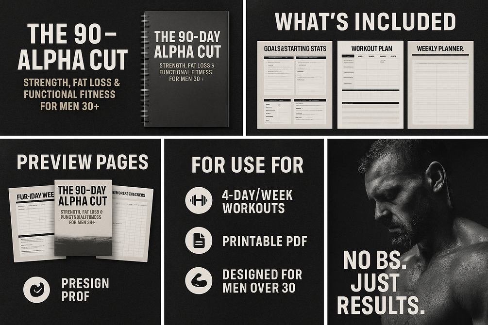 90-Day Alpha Cut – Printable Workout Plan for Men 30+