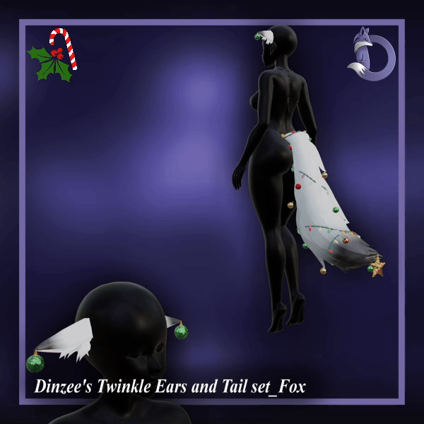 Dinzee's Twinkle Ears and Tail set_Fox - Christmas 2025 (Gumroad)