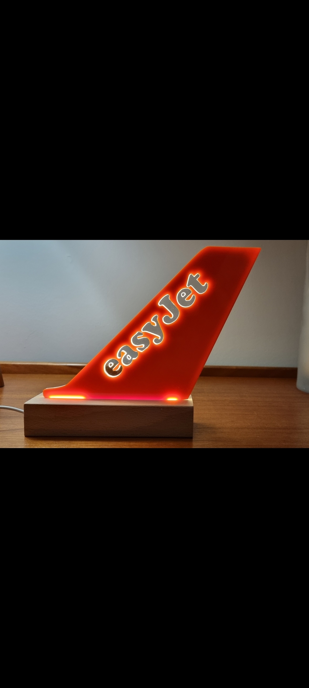 Light up aircraft tailfin