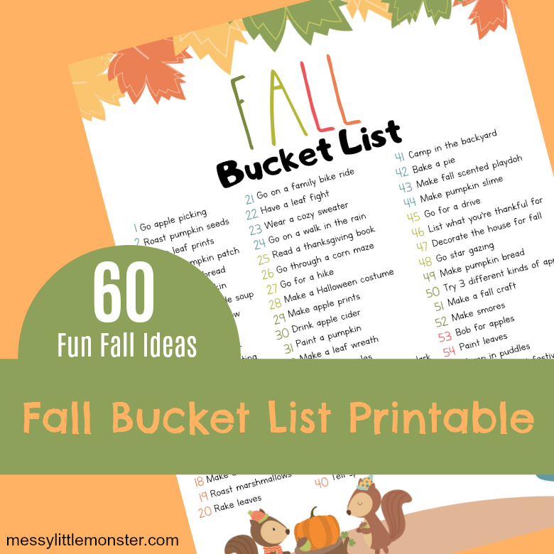 Printable Fall Bucket List