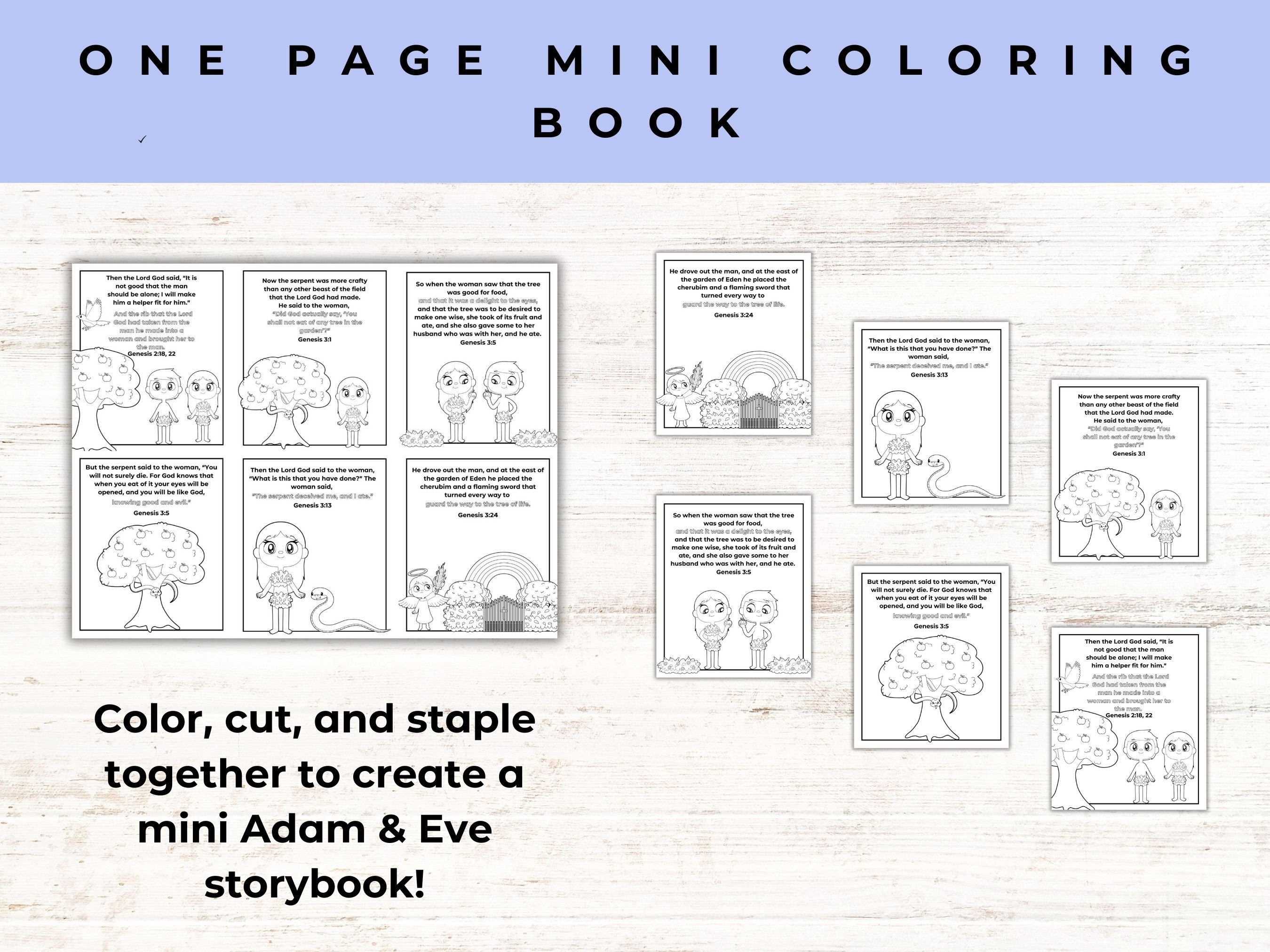 Adam and Eve Coloring | Adam and Eve Coloring Pages | Creation Coloring |  Genesis Coloring | Bible Coloring Pages, image size:2700x2025