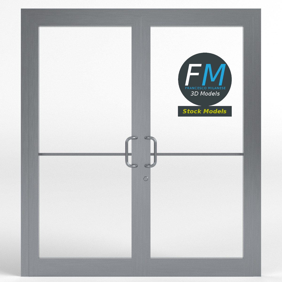 3D MODEL Double storefront glass door